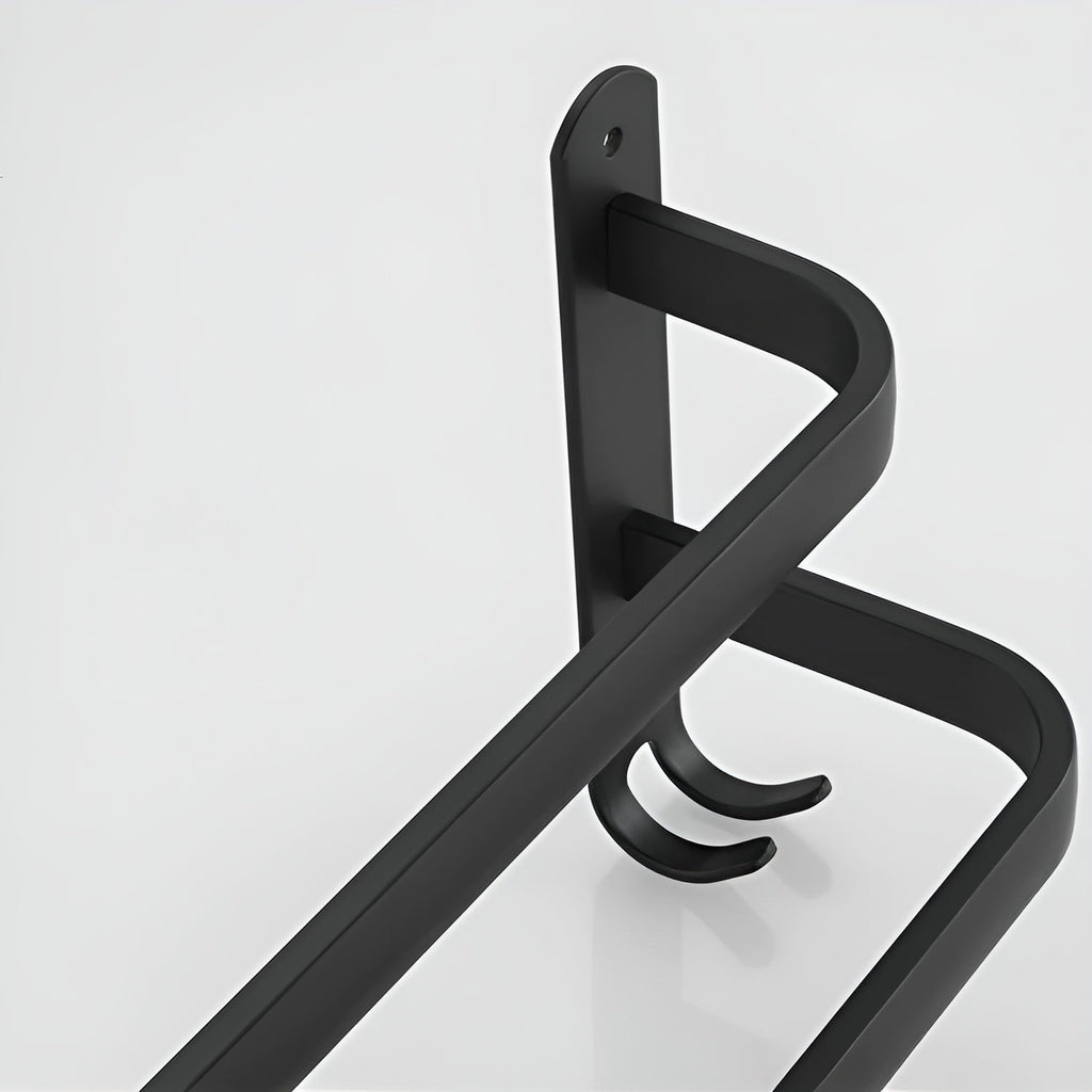 3-Tier Wall-Mounted Towel Rack | Black Aluminum Bathroom Bar-Vibee Living