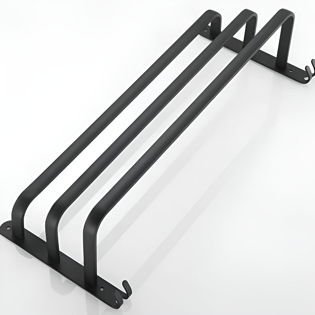 3-Tier Wall-Mounted Towel Rack | Black Aluminum Bathroom Bar-Vibee Living