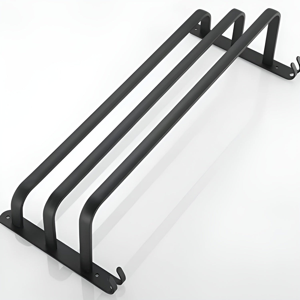 3-Tier Wall-Mounted Towel Rack | Black Aluminum Bathroom Bar-Vibee Living