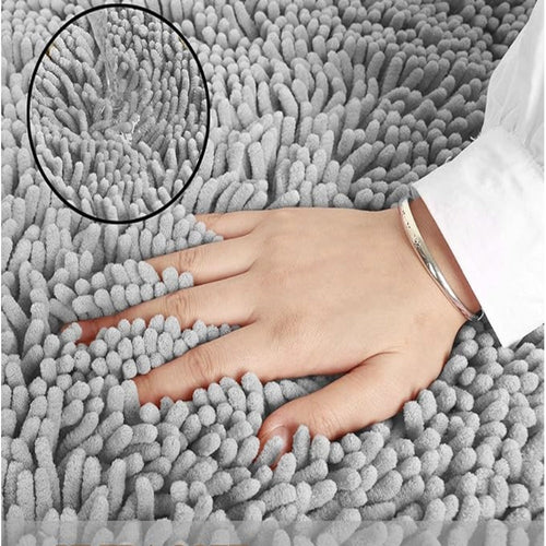 Chenille Bath Mat | Ultra-Absorbent Non-Slip Plush Rug-Vibee Living