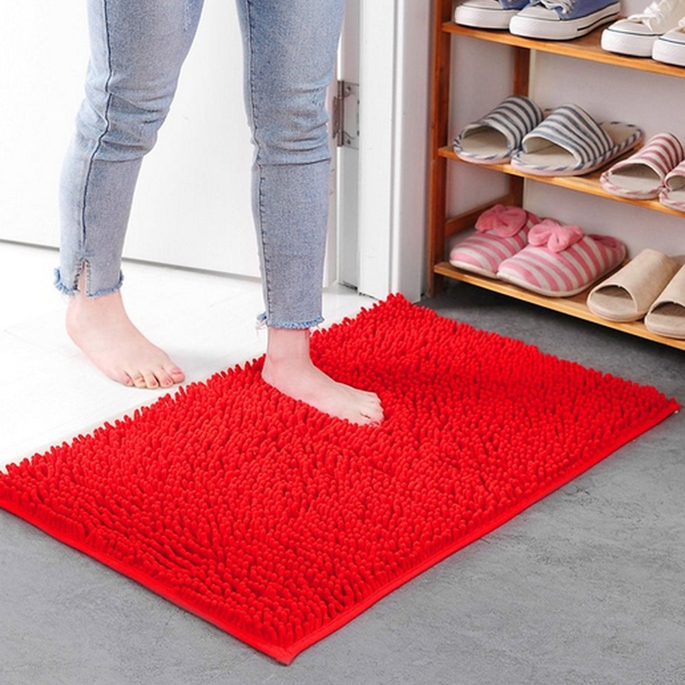 Chenille Bath Mat | Ultra-Absorbent Non-Slip Plush Rug-Vibee Living