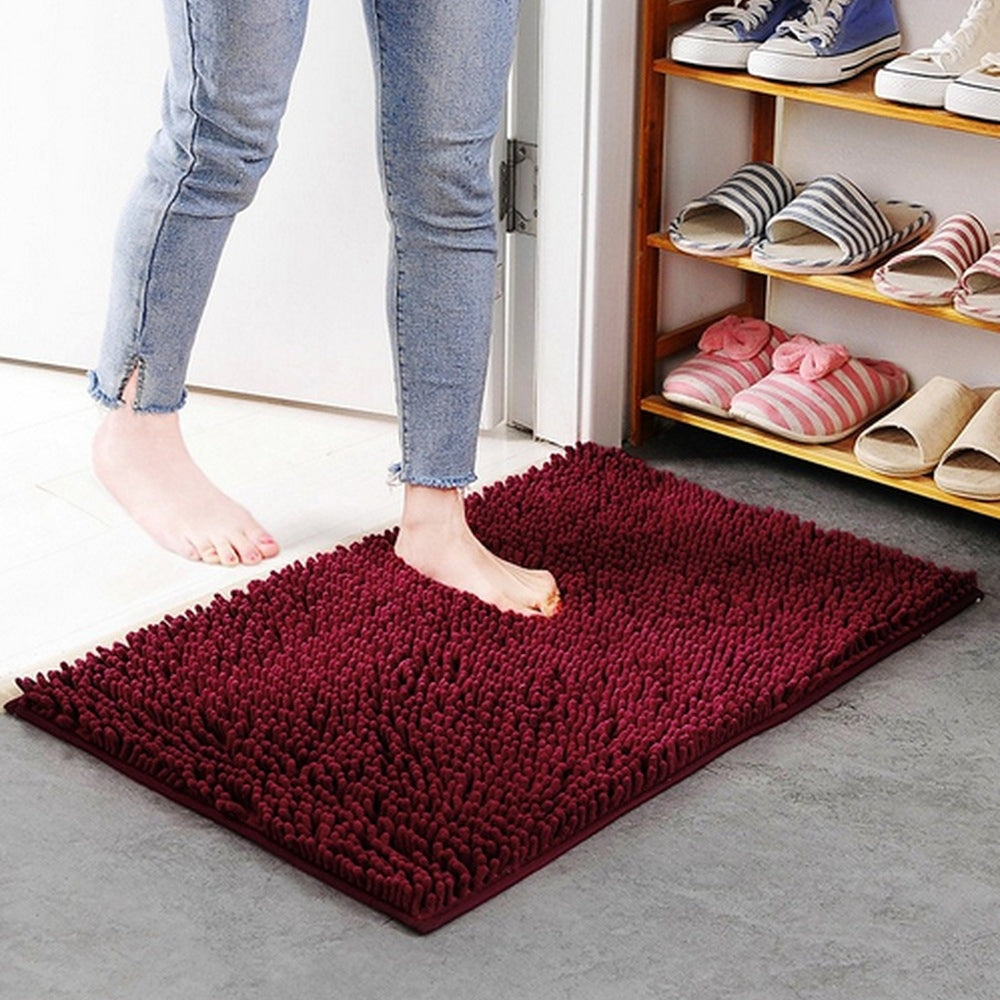 Chenille Bath Mat | Ultra-Absorbent Non-Slip Plush Rug-Vibee Living