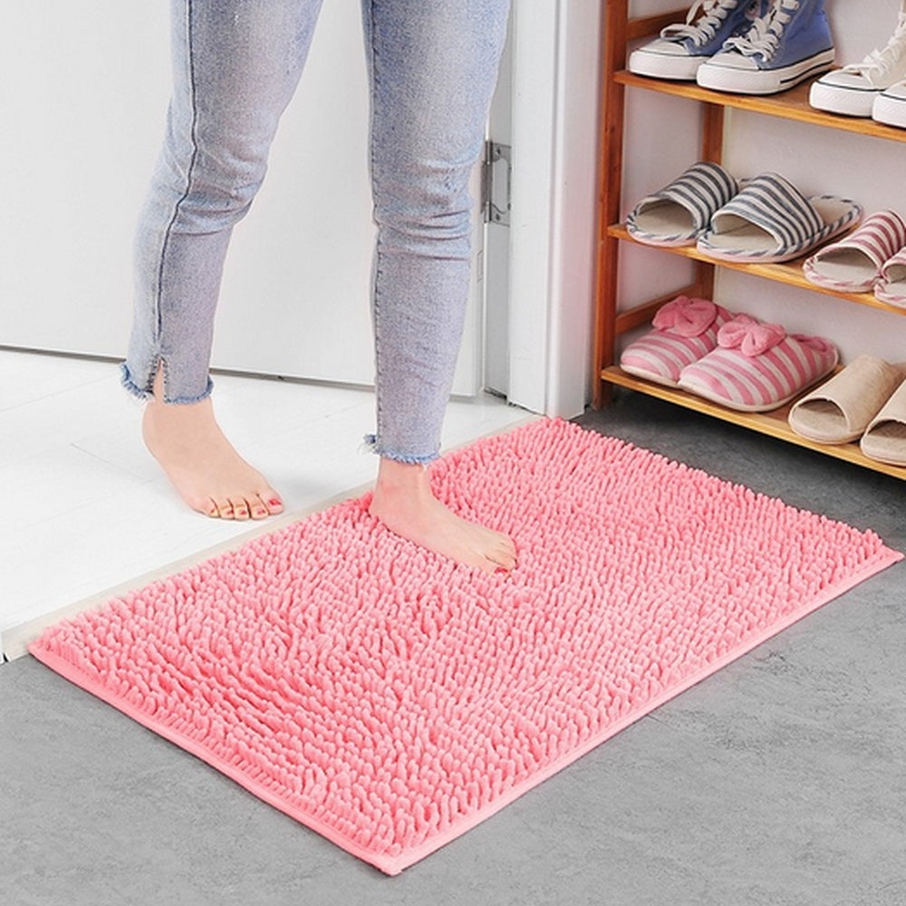 Chenille Bath Mat | Ultra-Absorbent Non-Slip Plush Rug-Vibee Living