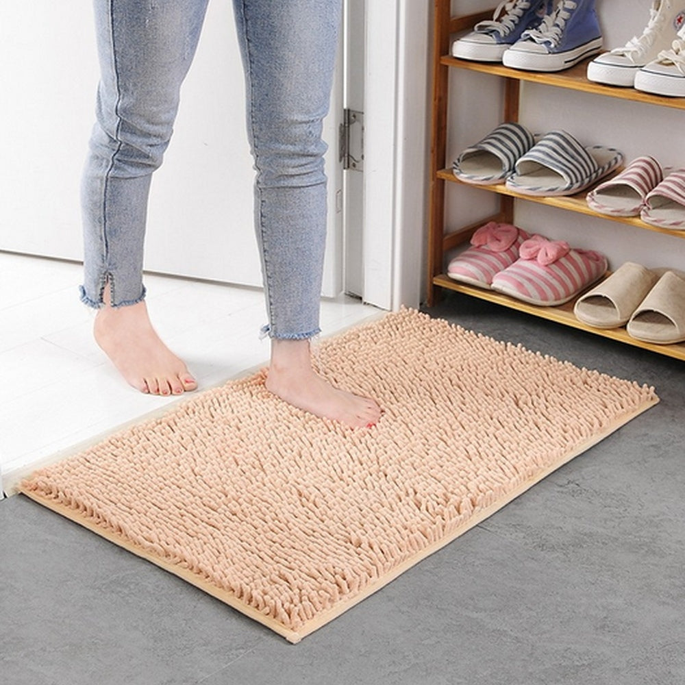 Chenille Bath Mat | Ultra-Absorbent Non-Slip Plush Rug-Vibee Living