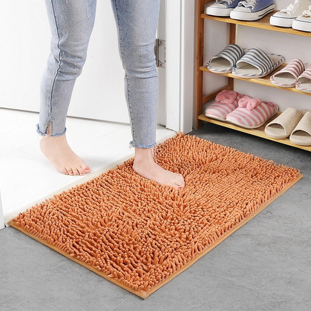 Chenille Bath Mat | Ultra-Absorbent Non-Slip Plush Rug-Vibee Living