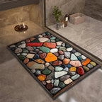 Diatomaceous Earth Bath Mat | Non-Slip Quick-Drying Stone-Print Mat-Vibee Living