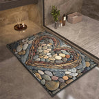 Diatomaceous Earth Bath Mat | Non-Slip Quick-Drying Stone-Print Mat-Vibee Living