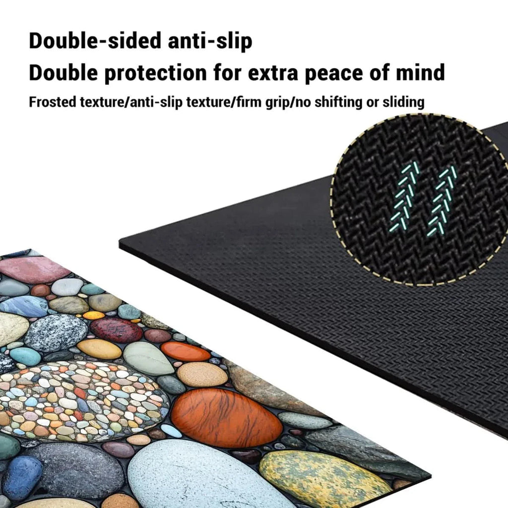 Diatomaceous Earth Bath Mat | Non-Slip Quick-Drying Stone-Print Mat-Vibee Living