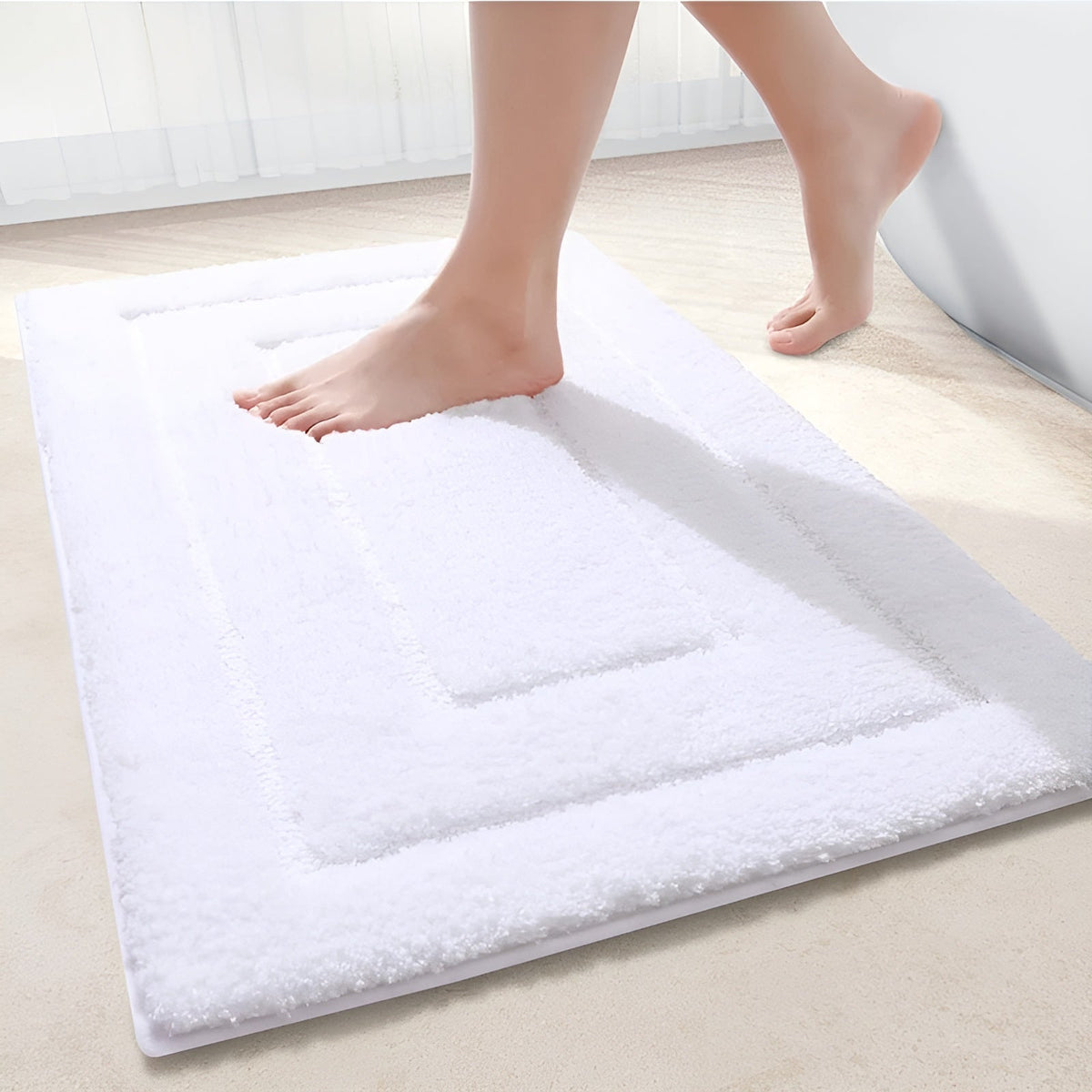 Microfiber Bath Mat | Soft Plush Non-Slip Bathroom Rug-Vibee Living
