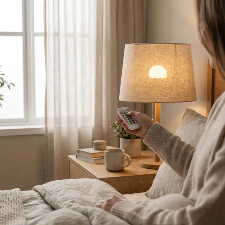 Rechargeable RGB LED Lamp | E27 Colour-Changing Bulb with Remote-Vibee Living