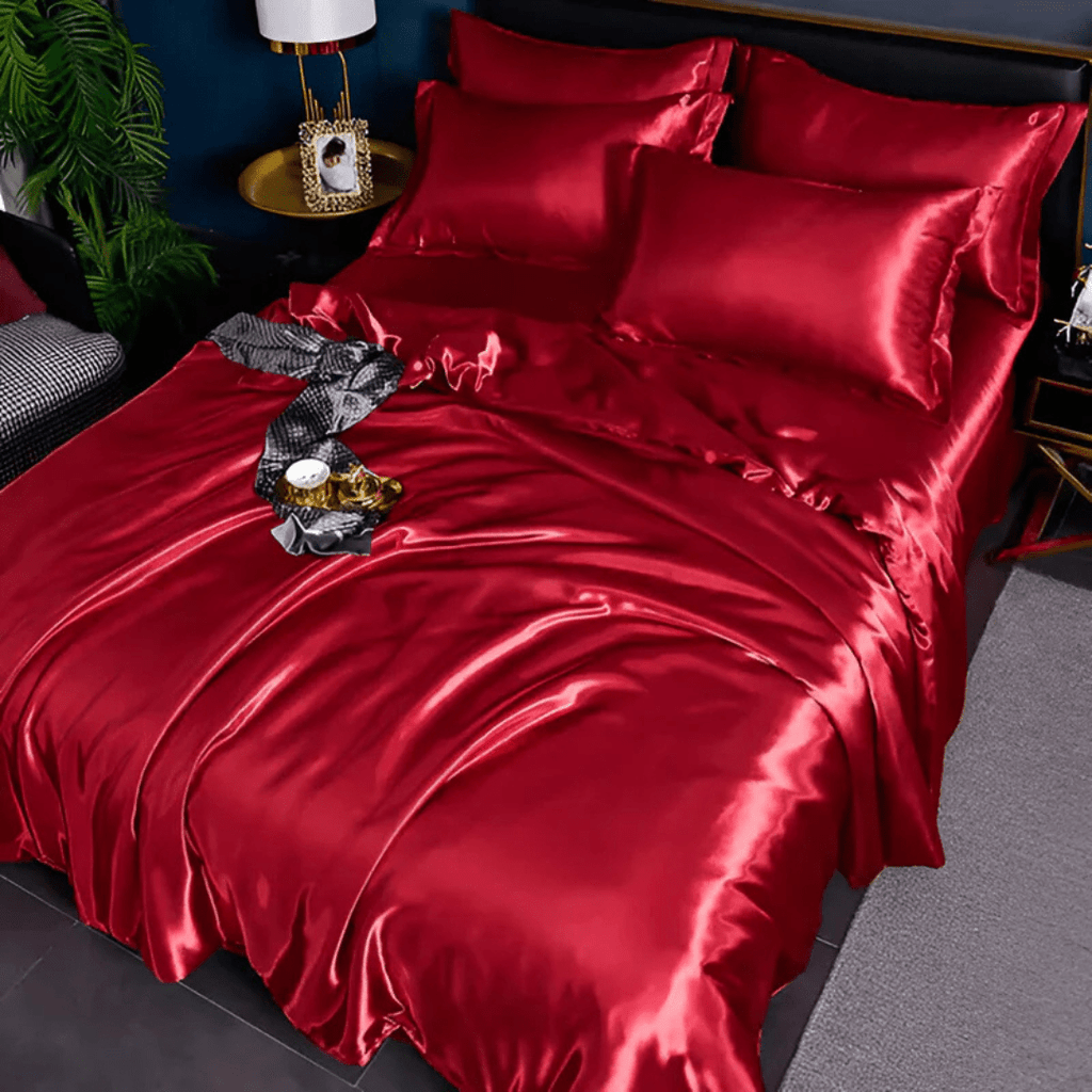 Satin Silk-Feel Duvet Cover Set | Cooling Bedding with Matching Pillowcases-Vibee Living