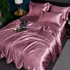 Satin Silk-Feel Duvet Cover Set | Cooling Bedding with Matching Pillowcases-Vibee Living