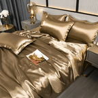 Satin Silk-Feel Duvet Cover Set | Cooling Bedding with Matching Pillowcases-Vibee Living