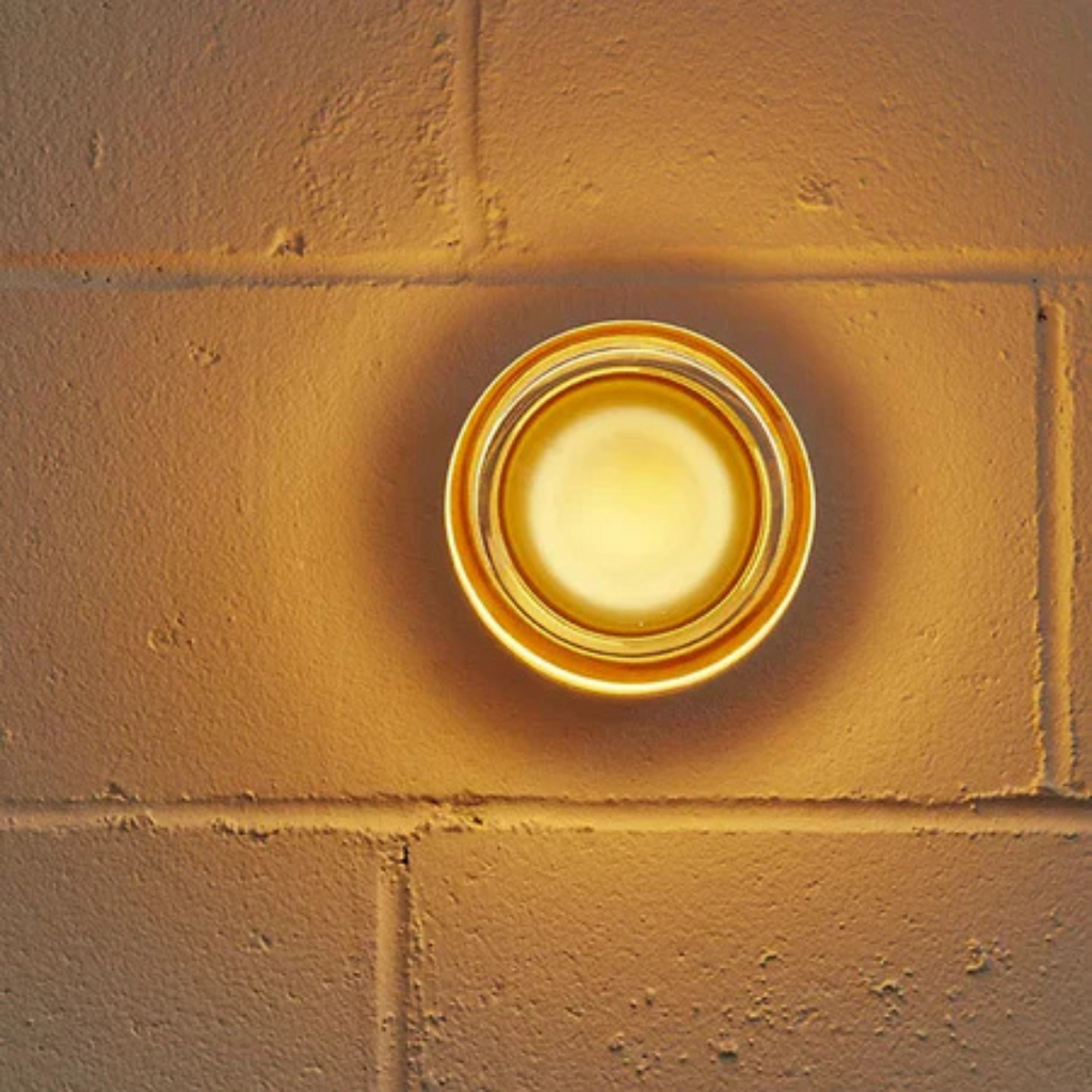 Scandinavian Wall Sconce | Circular Glass & Iron Ambient Light-Vibee Living