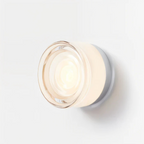 Scandinavian Wall Sconce | Circular Glass & Iron Ambient Light-Vibee Living