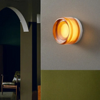 Scandinavian Wall Sconce | Circular Glass & Iron Ambient Light-Vibee Living