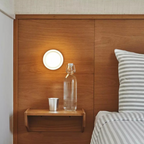 Scandinavian Wall Sconce | Circular Glass & Iron Ambient Light-Vibee Living