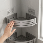 Shower Shelf 2-Piece Set | Corner Storage Organizer with Towel Bar-Vibee Living