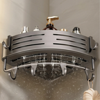 Shower Shelf 2-Piece Set | Corner Storage Organizer with Towel Bar-Vibee Living