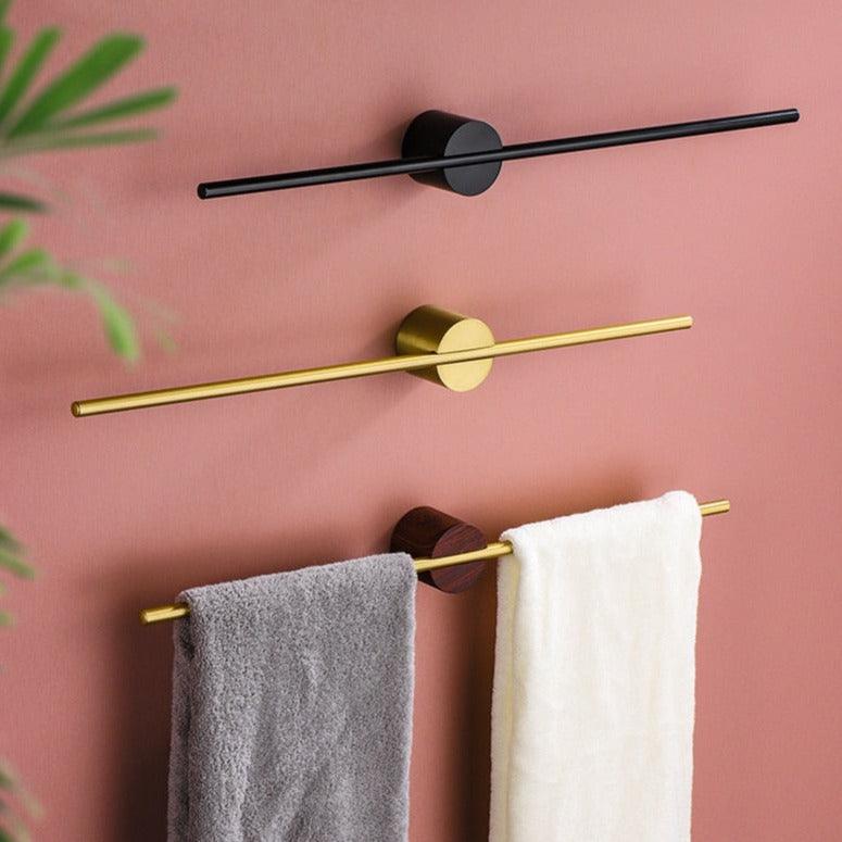 Single Bar Towel Rack | Wall-Mounted Rail with Central Mount-Vibee Living