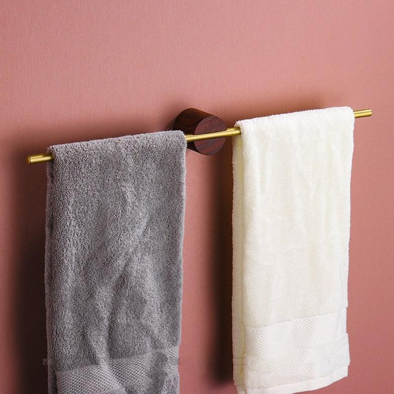 Single Bar Towel Rack | Wall-Mounted Rail with Central Mount-Vibee Living