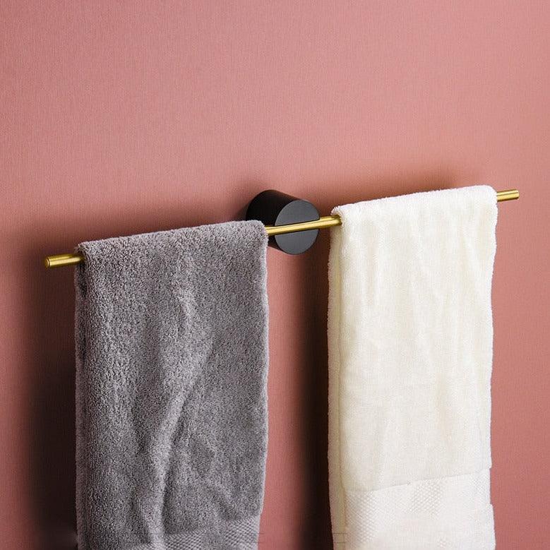 Single Bar Towel Rack | Wall-Mounted Rail with Central Mount-Vibee Living
