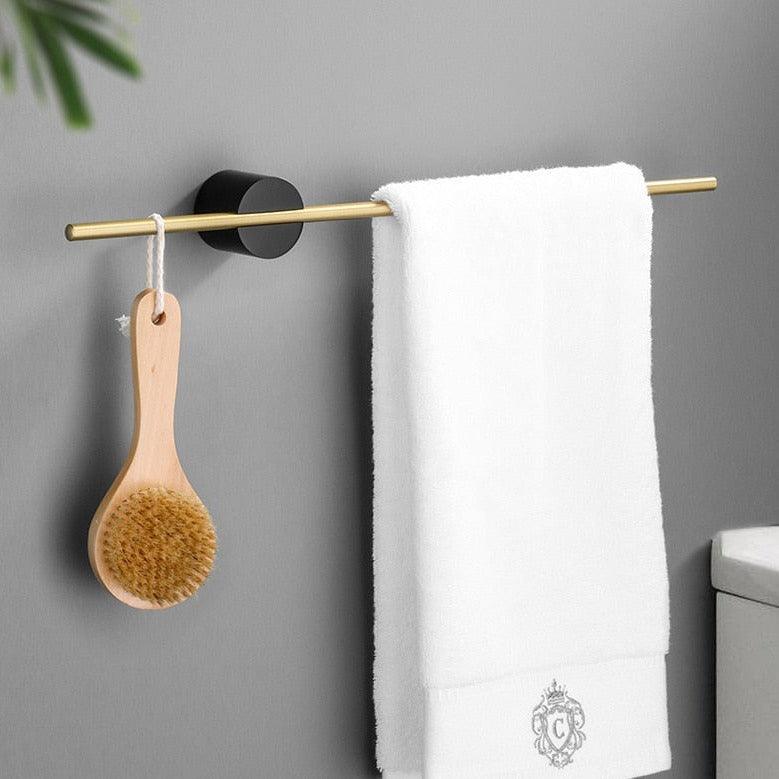 Single Bar Towel Rack | Wall-Mounted Rail with Central Mount-Vibee Living