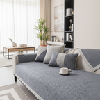 Textured Sofa Cover with Braided Trim | Non-Slip Lay-Over Slipcover-Vibee Living