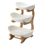 Tiered Fruit Stand | Two Oval Bowls on Curved Open Frame-Vibee Living