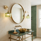 Vintage LED Wall Sconce | Fluted Drum Shade with Curved Arm-Vibee Living